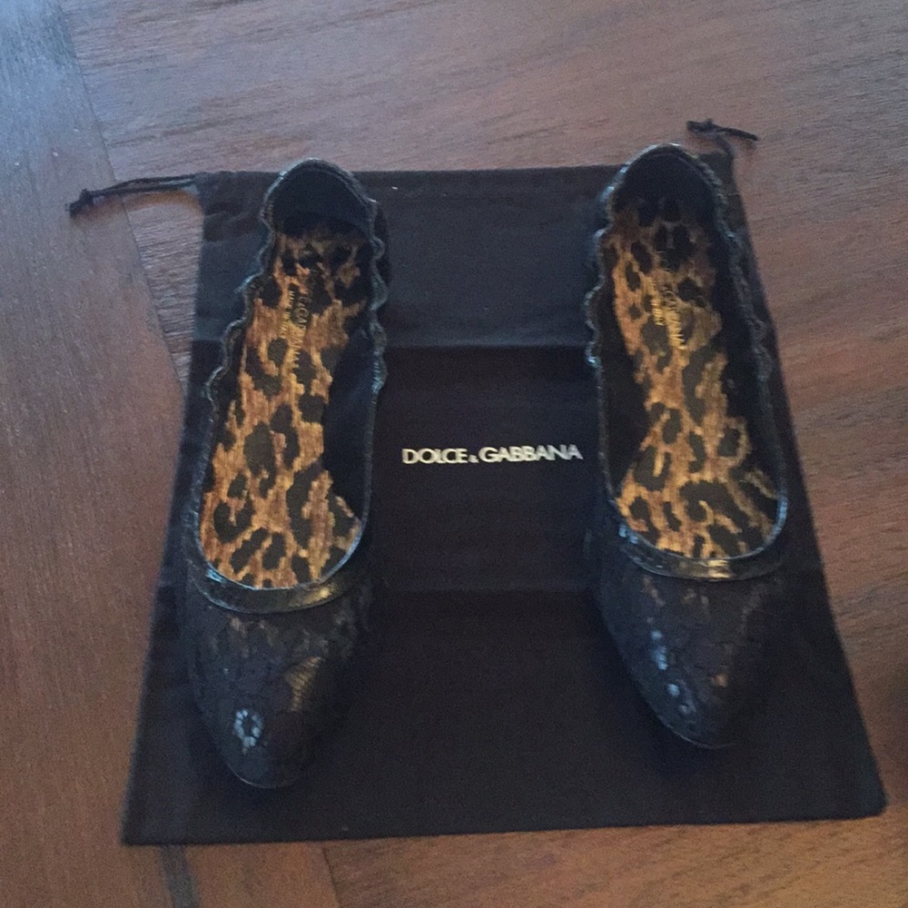 Dolce & Gabbana leopard and lace flats